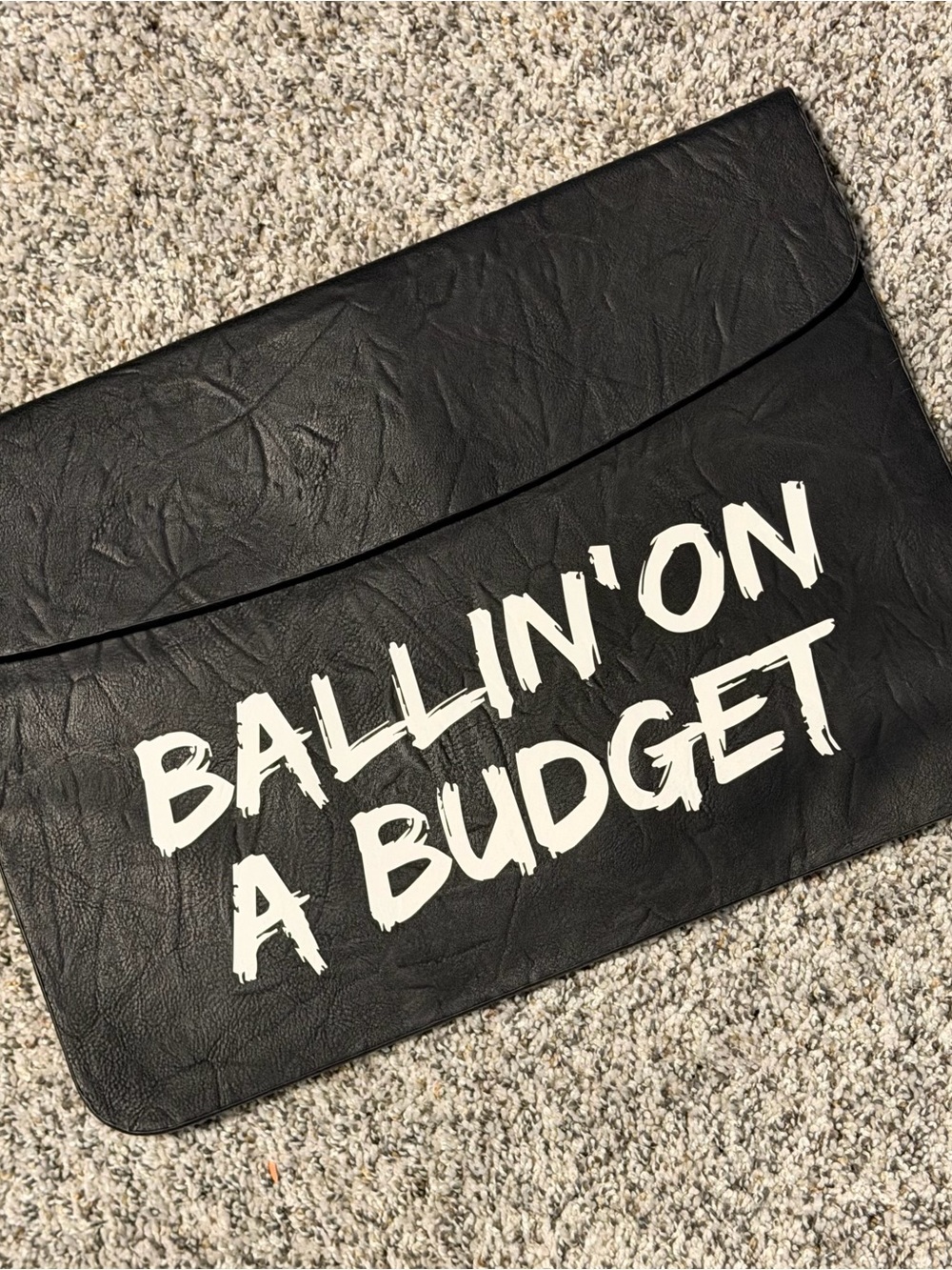 Black "Ballin' On A Budget" Mens Envelope Clutch